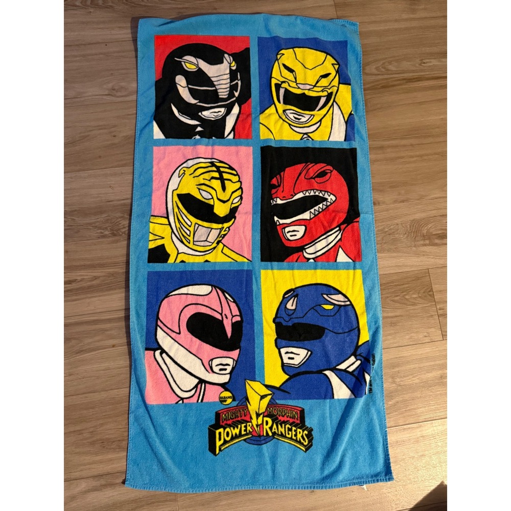 Vintage 1994 Mighty Morphin Power Rangers Beach Towel Jay Franco Blue 27x54